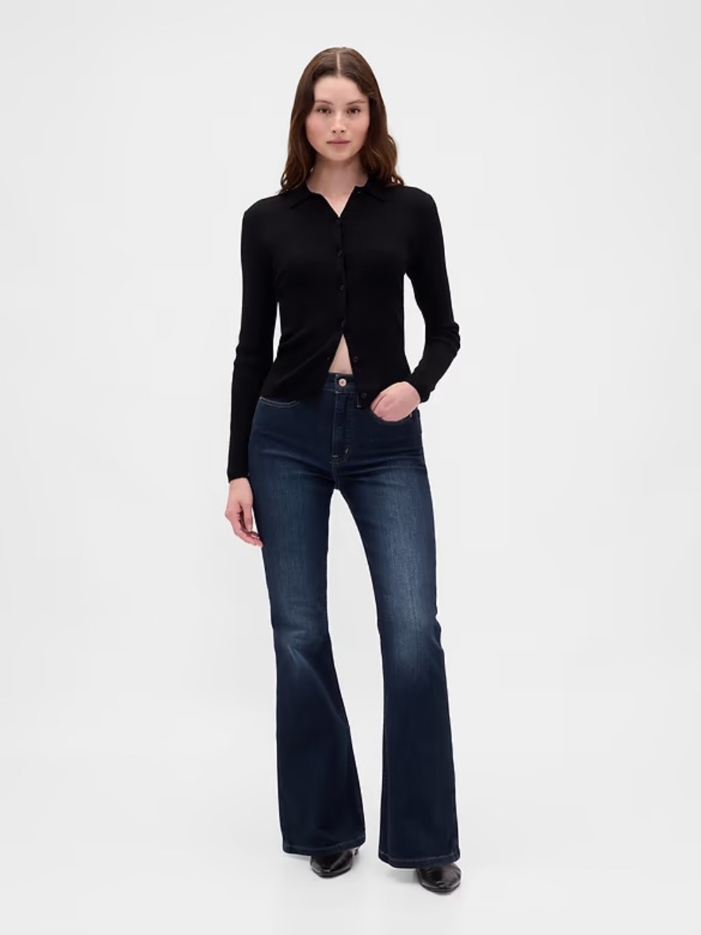 Gap High Rise 70’s Flare Dark Wash Blue Denim Jeans - Size 12 / 31 Regular